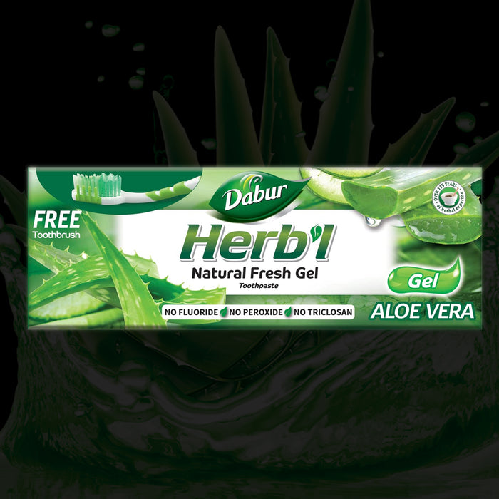 【Dabur】Herb'l Natural Fresh Gel Toothpaste Aloe Vera